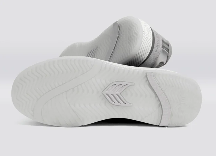UBA Light Grey Suede and Mesh Charcoal Grey Logo Silver Accents Sneaker Men - Image 5