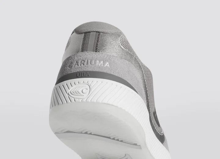 UBA Light Grey Suede and Mesh Charcoal Grey Logo Silver Accents Sneaker Men - Image 6