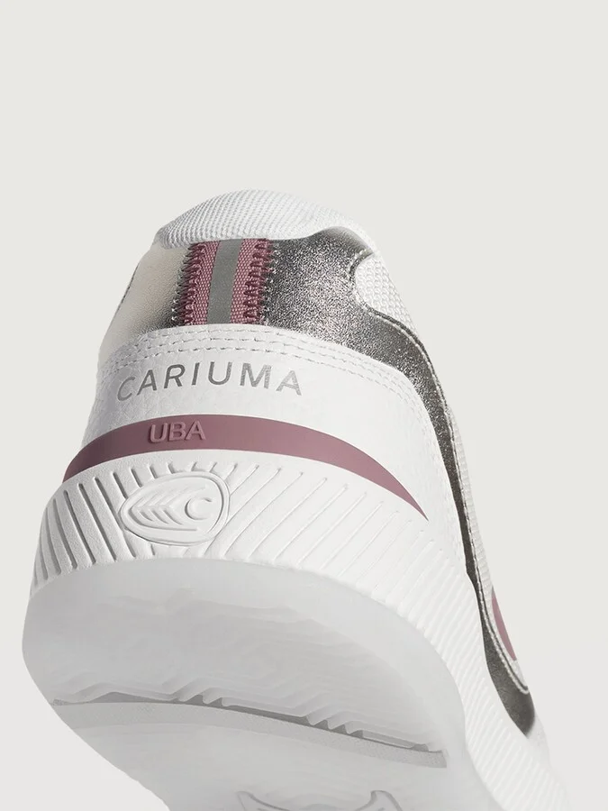 Uba Premium Leather & Mesh - White/ Metallic Silver Blush Pink - Image 4