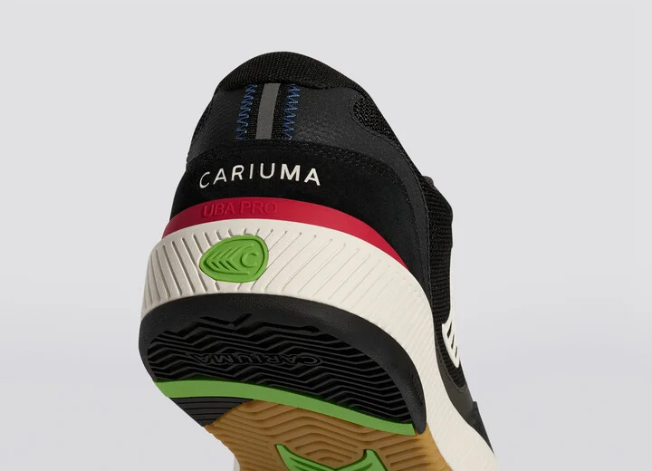UBA PRO Black Suede and Mesh Ivory Logo Red Sneaker Men - Image 6
