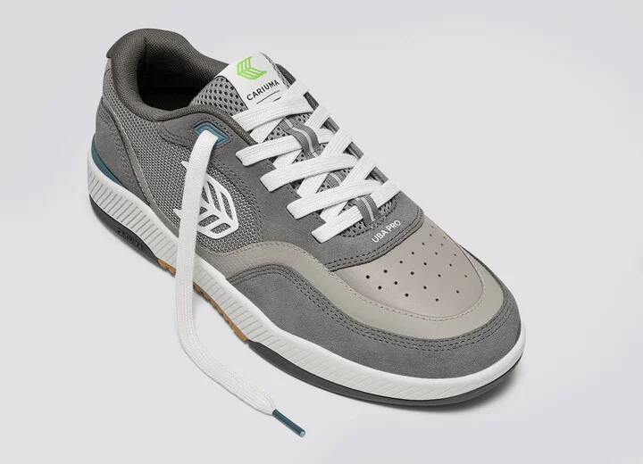 UBA PRO Charcoal Grey Suede and Mesh Ice Logo Sneaker Men - Image 4