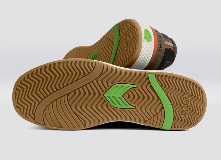 UBA PRO Dark Khaki Suede and Mesh Black Logo Sneaker Men - Image 5