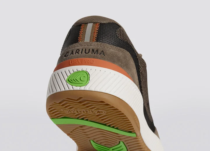 UBA PRO Dark Khaki Suede and Mesh Black Logo Sneaker Men - Image 6