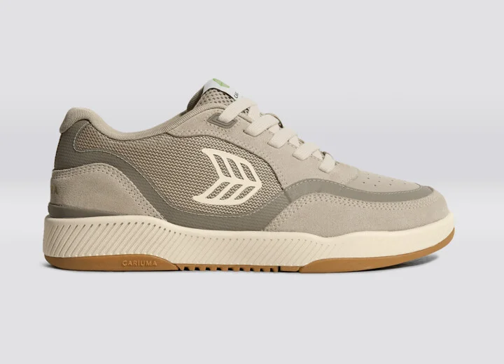 UBA PRO Plaza Taupe Suede and Mesh Almond Milk Logo Sneaker Men - Image 3