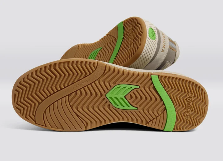 UBA PRO Plaza Taupe Suede and Mesh Almond Milk Logo Sneaker Men - Image 5
