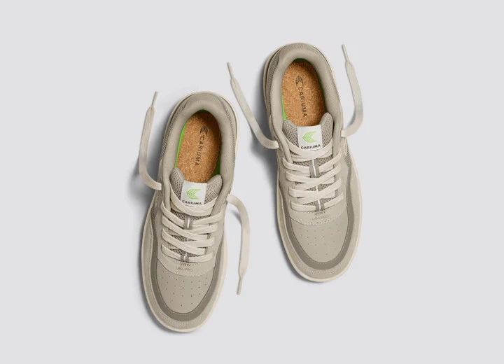 UBA PRO Plaza Taupe Suede and Mesh Almond Milk Logo Sneaker Men - Image 7