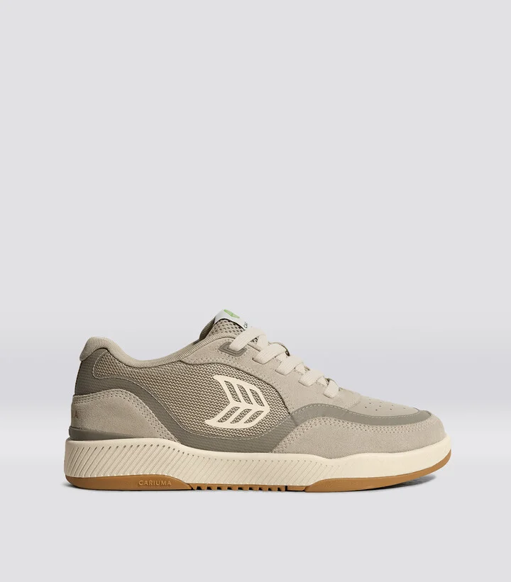 UBA PRO Plaza Taupe Suede and Mesh Almond Milk Logo Sneaker Women