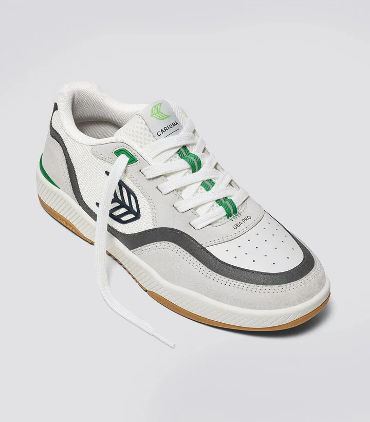UBA PRO Smoke White Suede Off-White Mesh Black Logo Green Sneaker Men - Image 2
