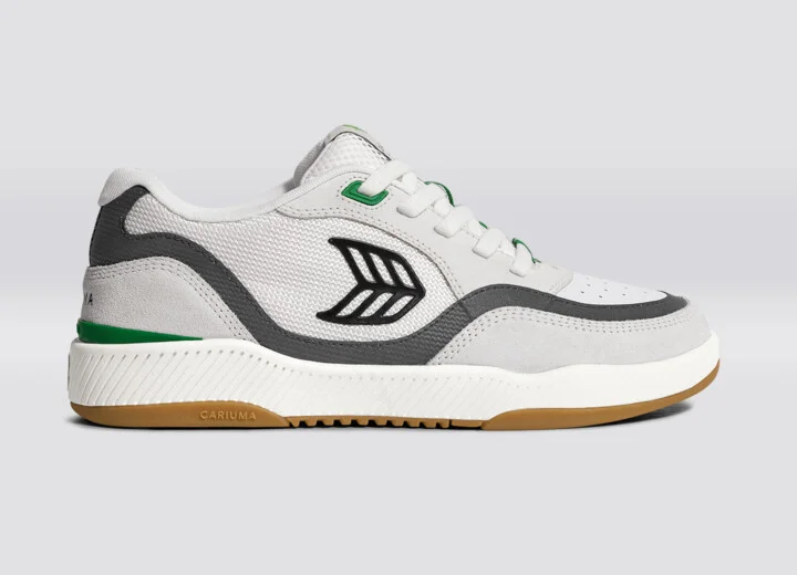 UBA PRO Smoke White Suede Off-White Mesh Black Logo Green Sneaker Men - Image 3