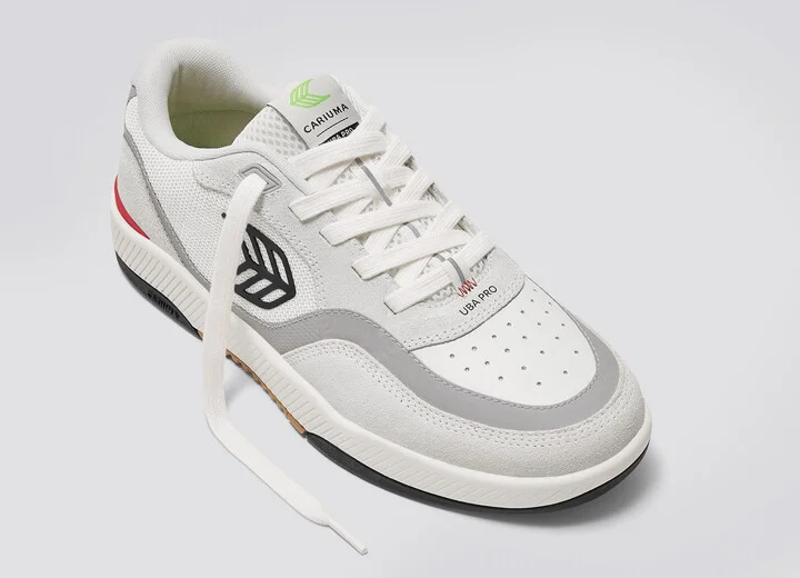 UBA PRO Smoke White Suede Off-White Mesh Black Logo Red Sneaker Men - Image 4