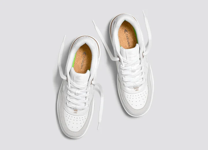 UBA White Leather Smoke White Suede Ice Logo Sneaker Men - Image 8