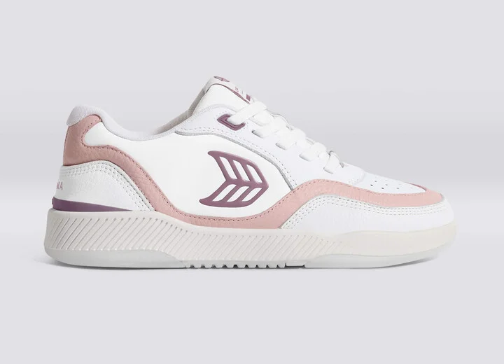 UBA White Premium Leather Dark Rose Logo Sneaker Men - Image 3