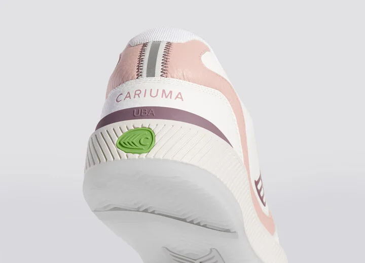 UBA White Premium Leather Dark Rose Logo Sneaker Men - Image 7