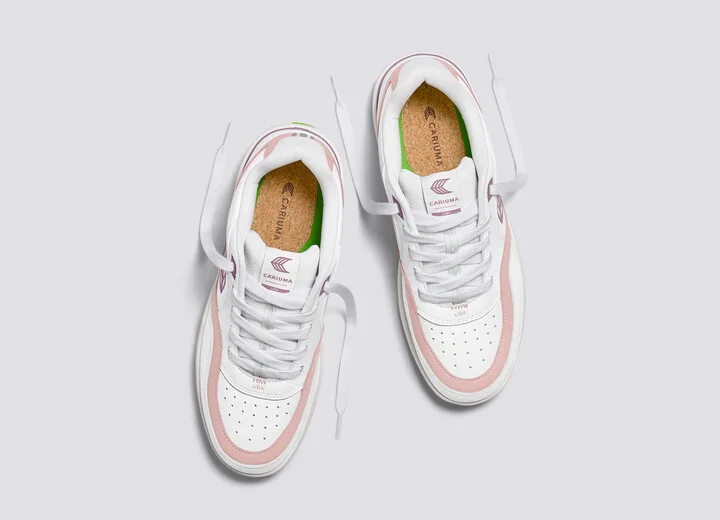 UBA White Premium Leather Dark Rose Logo Sneaker Men - Image 8