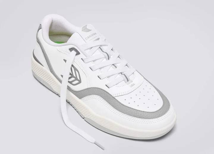 UBA White Premium Leather Onyx Grey Logo Sneaker Men - Image 4