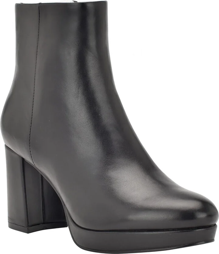 UDA Womens Faux Leather Block heel Booties