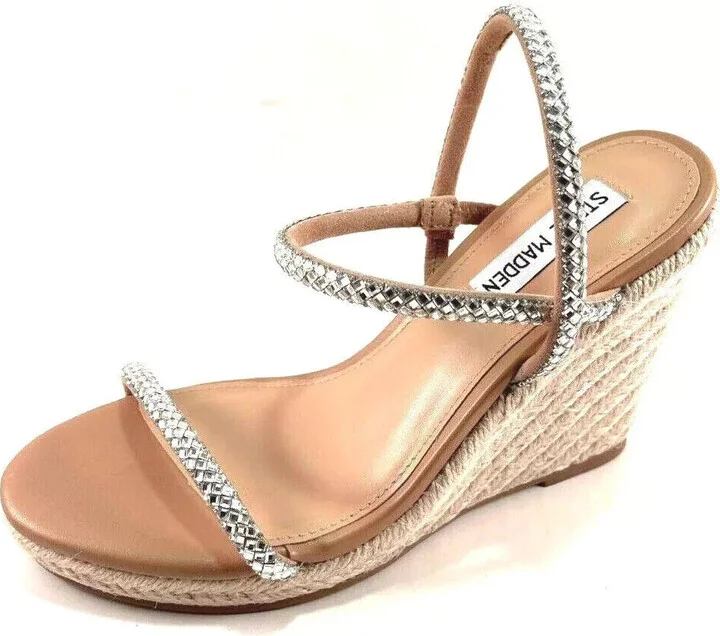 Udell-R Sandals Women's US 8.5 Silver Wedge Heel Espadrille KHD1137