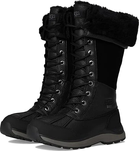 UGG Adirondack Tall Boot III Women's Lace-up Boots Black/Black : 5 B - Medium, Leather/Suede