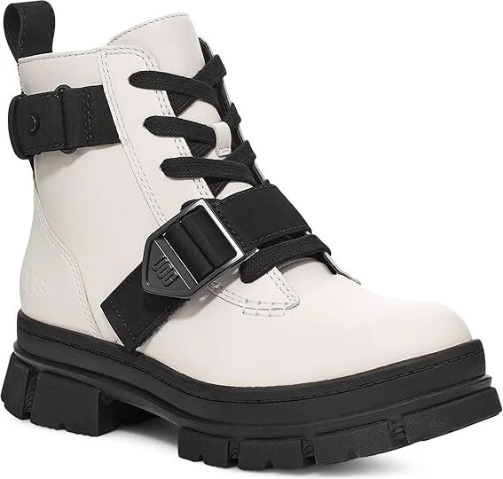 UGG Ashton Lace-Up Women's Shoes White : 8.5 B - Medium, Synthetic