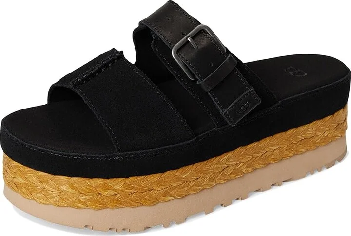 UGG Aubrey Slide Women's Sandals Black : 9.5 B - Medium, Leather/Suede - Image 5