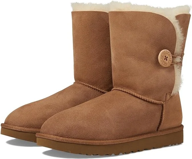 UGG Bailey Button II Women's Boots Chestnut : 5 B - Medium, Sheepskin/Suede