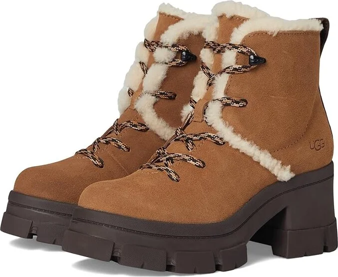 UGG Brooklyn Hiker Women's Boots Chestnut : 12 B - Medium, Rubber/Suede/Wool
