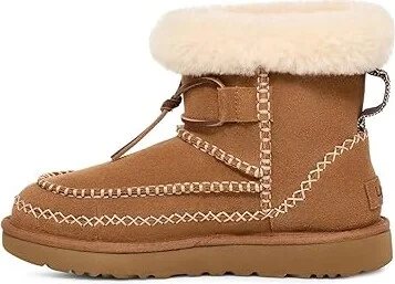 UGG Classic Mini Alpine Women's Boots Chestnut : 8 B - Medium, Leather/Suede - Image 5