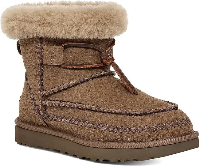 UGG Classic Mini Alpine Women's Boots Hickory : 9 B - Medium, Leather/Suede