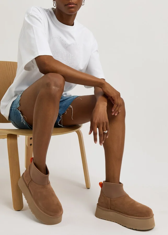 Ugg Classic Mini Dipper Suede Flatform Ankle Boots - Image 5