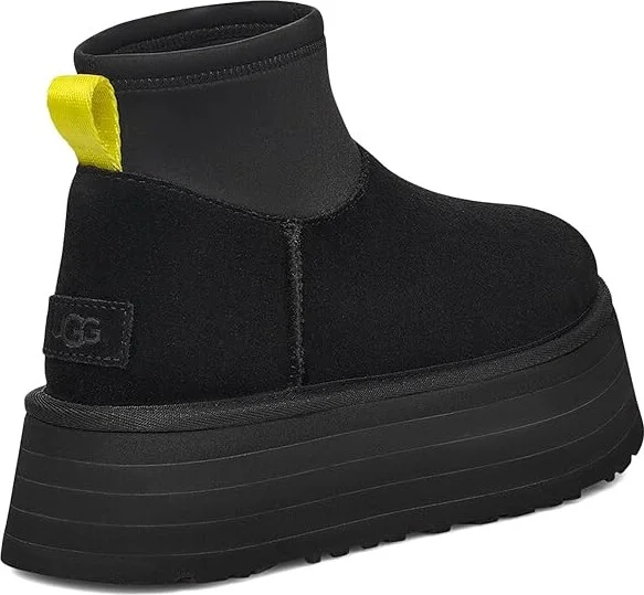 UGG Classic Mini Dipper Women's Boots Black : 10 B - Medium, Suede/Wool - Image 4