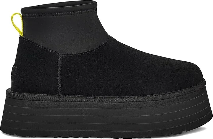 UGG Classic Mini Dipper Women's Boots Black : 10 B - Medium, Suede/Wool - Image 6