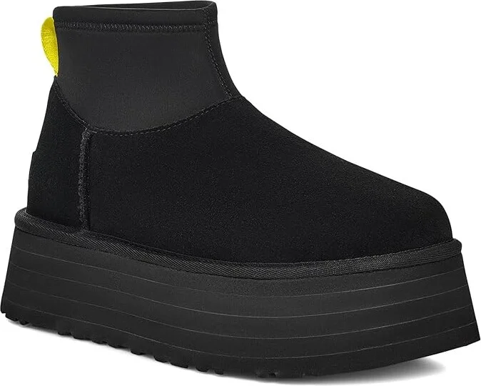 UGG Classic Mini Dipper Women's Boots Black : 10 B - Medium, Suede/Wool