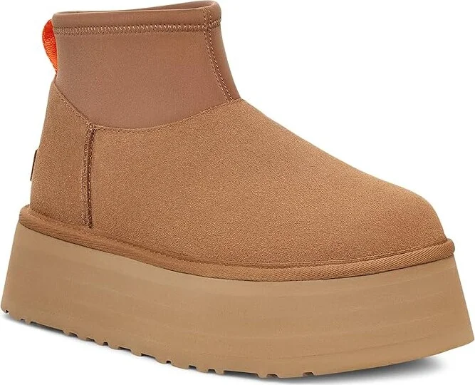 UGG Classic Mini Dipper Women's Boots Chestnut : 12 B - Medium, Suede/Wool