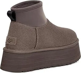 UGG Classic Mini Dipper Women's Boots Thundercloud : 10 B - Medium, Suede/Wool - Image 4