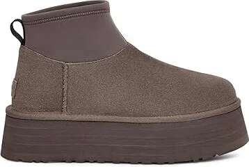 UGG Classic Mini Dipper Women's Boots Thundercloud : 10 B - Medium, Suede/Wool - Image 6