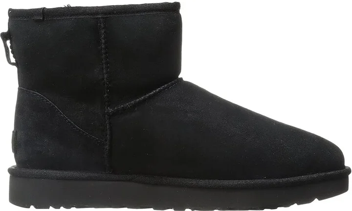 UGG Classic Mini II Women's Boots Black : 5 B - Medium, Sheepskin/Suede - Image 8