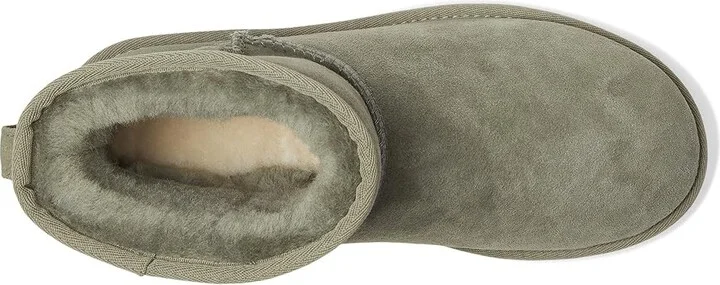 UGG Classic Mini II Women's Boots Moss Green : 5 B - Medium, Sheepskin/Suede - Image 2