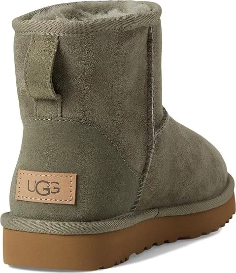 UGG Classic Mini II Women's Boots Moss Green : 5 B - Medium, Sheepskin/Suede - Image 4