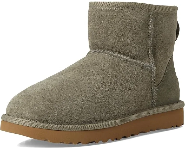 UGG Classic Mini II Women's Boots Moss Green : 5 B - Medium, Sheepskin/Suede - Image 5