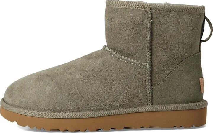UGG Classic Mini II Women's Boots Moss Green : 5 B - Medium, Sheepskin/Suede - Image 6
