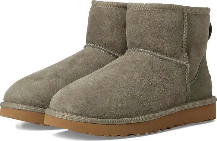 UGG Classic Mini II Women's Boots Moss Green : 5 B - Medium, Sheepskin/Suede