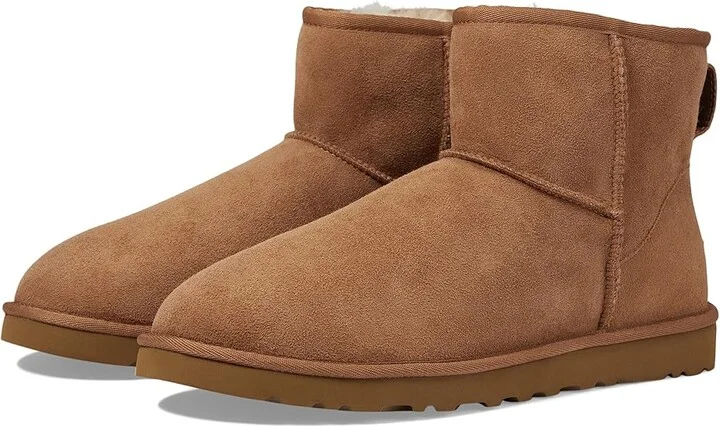 UGG Classic Mini Men's Boots Chestnut Twinface : 7 D - Medium, Suede