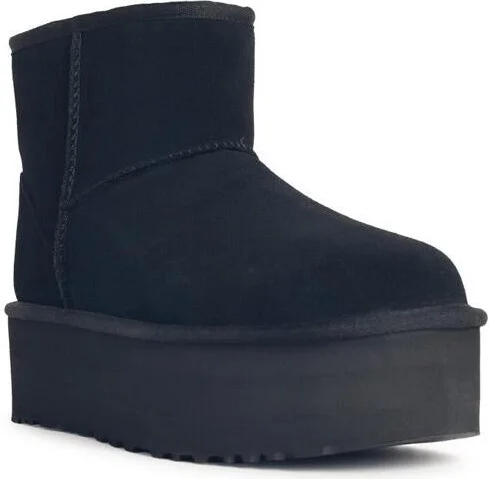UGG 'Classic Mini Platform' Black Suede Boots - Image 2