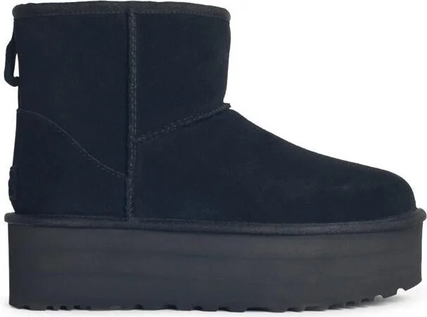 UGG 'Classic Mini Platform' Black Suede Boots