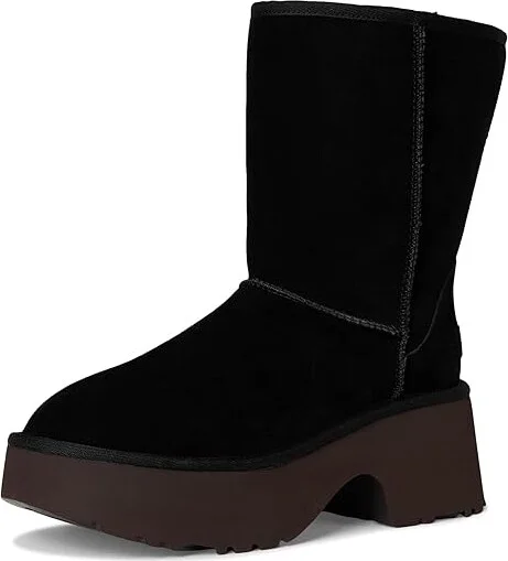 UGG Classic Short New Heights Women's Boots Black : 9 B - Medium, Shearling/Synthetic - Image 5