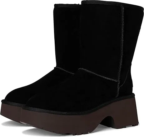 UGG Classic Short New Heights Women's Boots Black : 9 B - Medium, Shearling/Synthetic