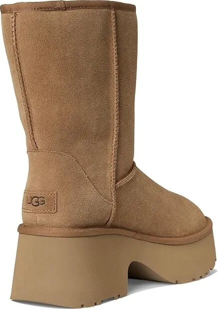 UGG Classic Short New Heights Women's Boots Chestnut : 12 B - Medium, Shearling/Synthetic - Image 4
