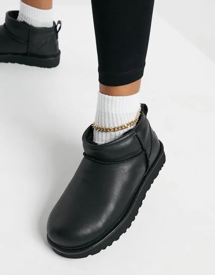 UGG Classic Ultra Mini ankle boots in black - Image 3