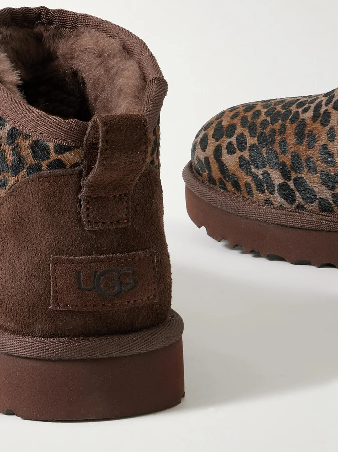 UGG - Classic Ultra Mini Caspian Leopard-print Calf Hair Boots - Animal print - Image 4