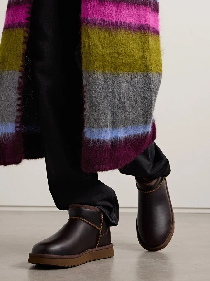 UGG - Classic Ultra Mini Leather Ankle Boots - Brown - Image 2
